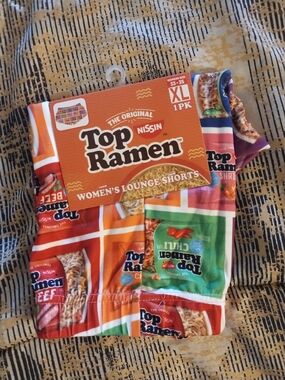 ISSI Top Ramen Novelty Women's Lounge Shorts in Orange, Green, Red